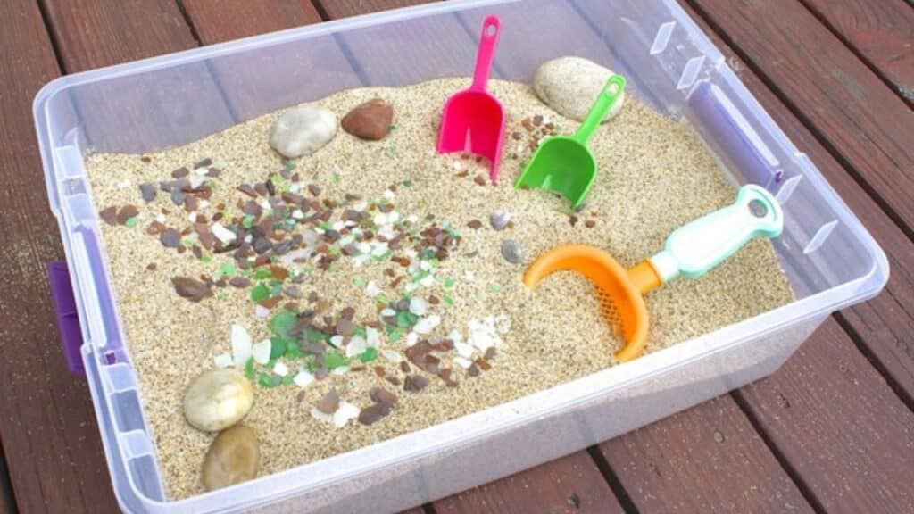 Beach Themed Sensory Box.