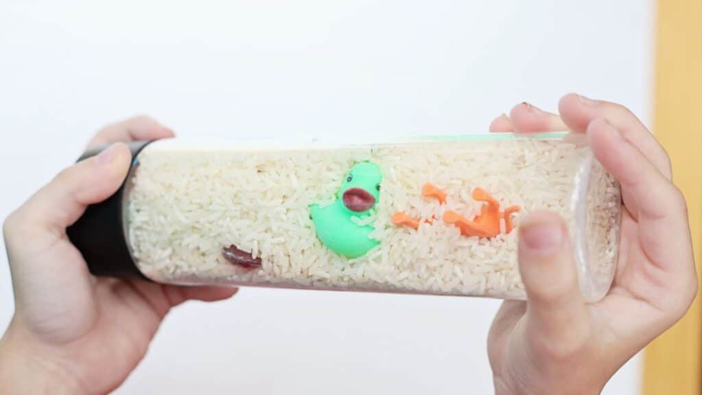 Easy DIY Rainbow I Spy Bottle for Rainy Days and Quiet Time