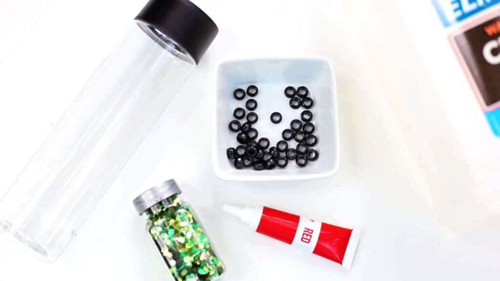 watermelon summer sensory bottle supplies.