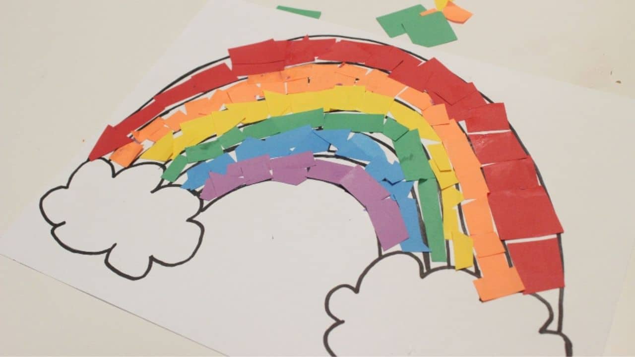 Rainbow Collage Craft.