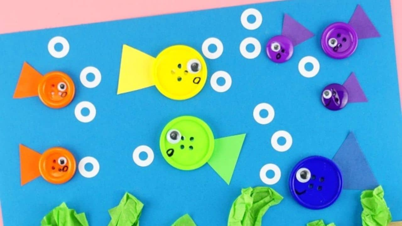 Simple Button Fish Craft.