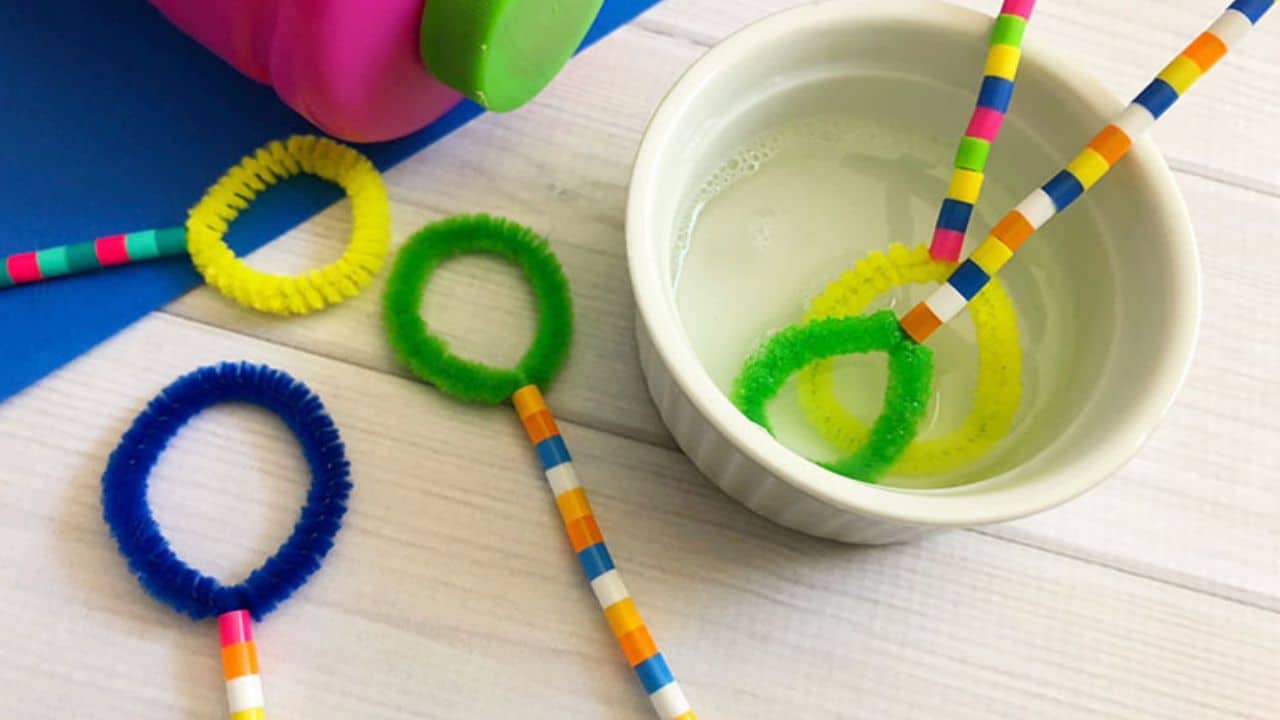 Homemade Bubble Wands by Messy Little Monster.