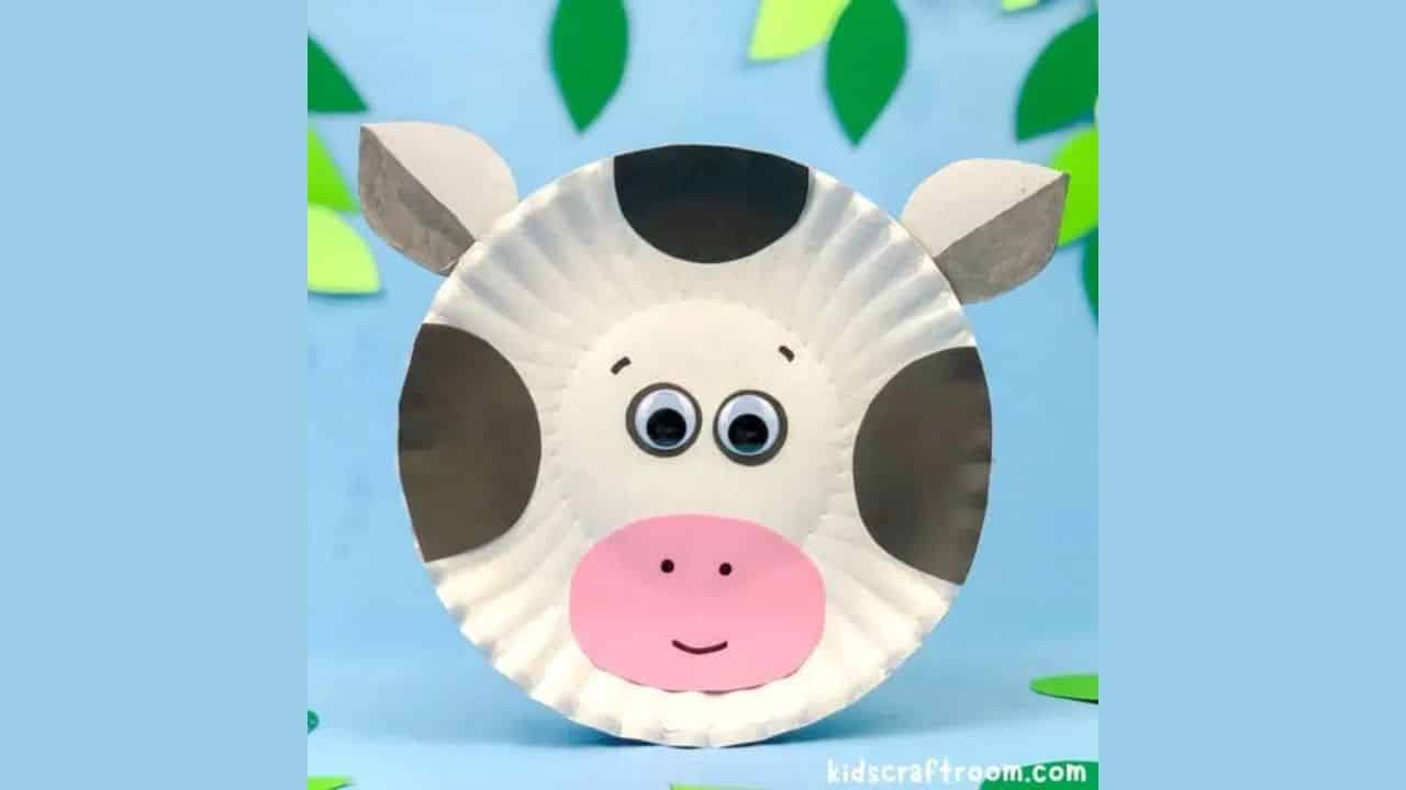 Paper Plate Cow Craft by Kids Craft Room.