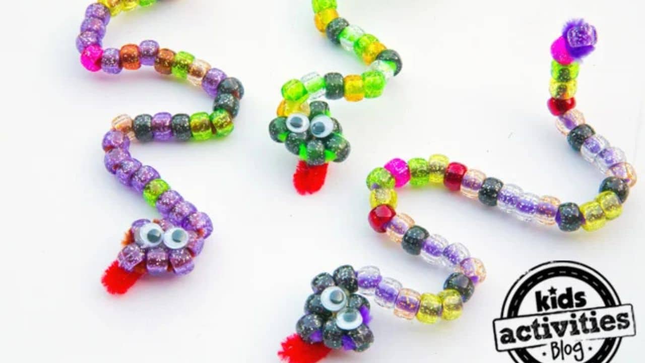 Pipe Cleaner & Bead Snake Craft by Kids Activities Blog.