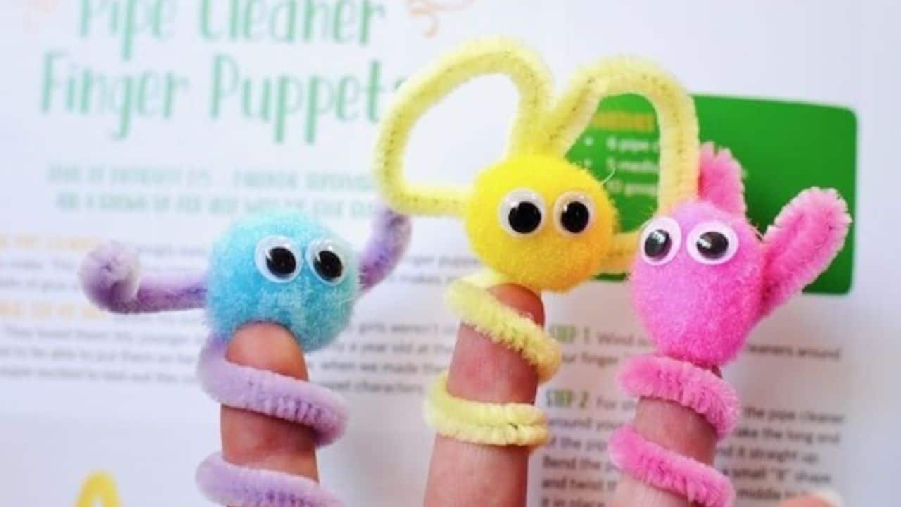 Pipe Cleaner Finger Puppets by The Soccer Mom Blog.
